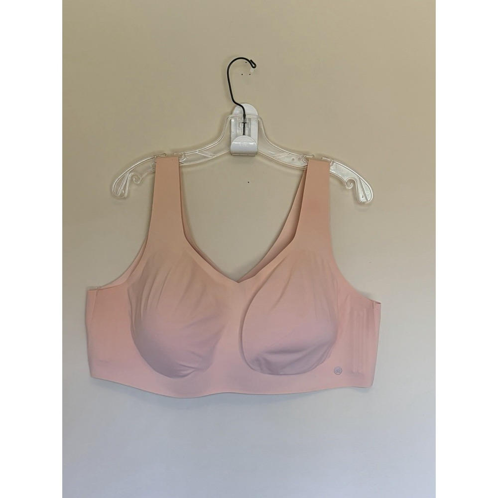 Honey Love Blush Pink Wireless Vneck Soft Form Bra Style LWBR0102 Womens 3X 44DD